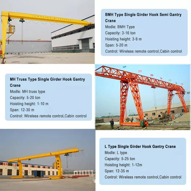 Wireless Remote Control Container Movable Port Portable Single Girder Gantry Crane 3t 5t Price