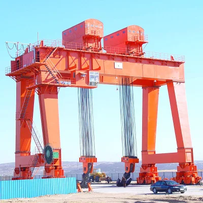 ダブルガーダーガントリークレーン製造Uタイプレールマウントガントリークレーン港用50トン